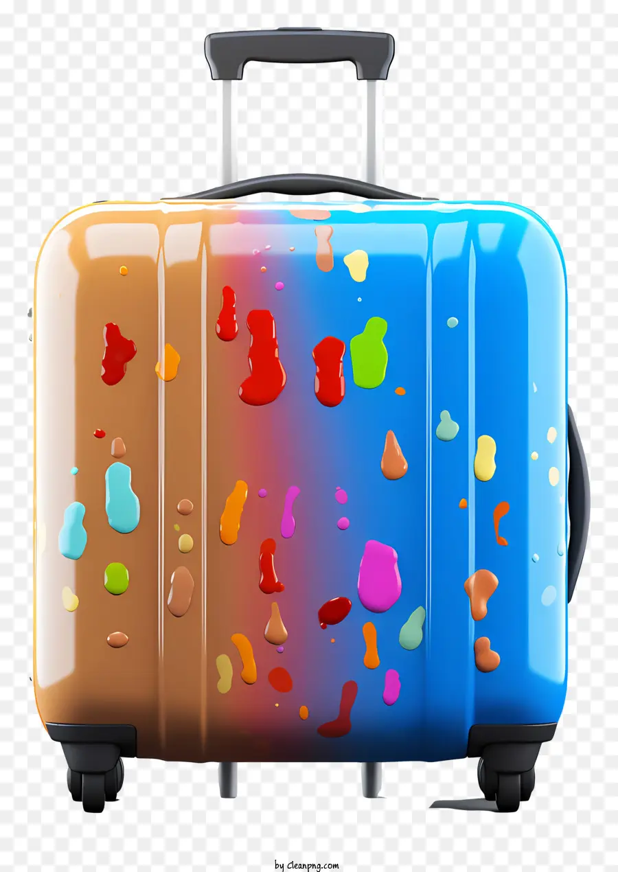 красочный чемодан，краски брызги PNG