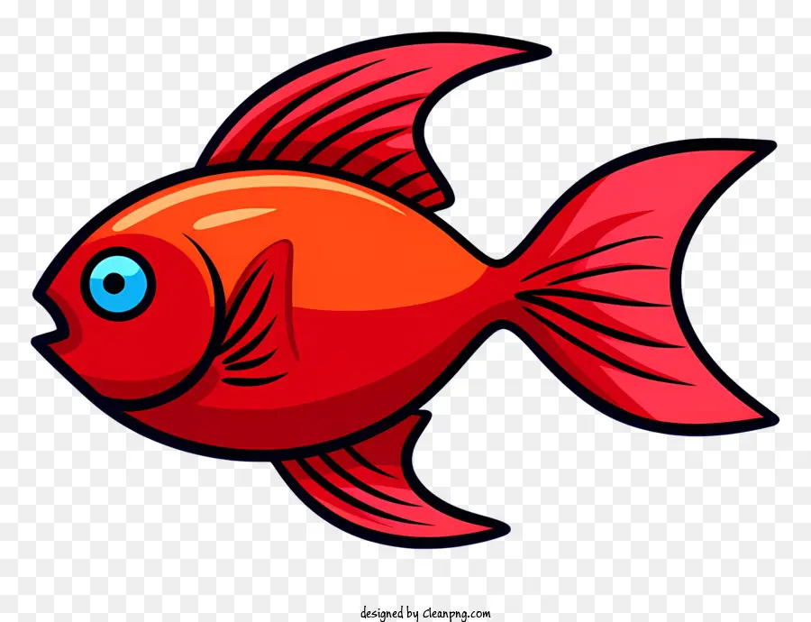 красная рыба，голубые глаза PNG