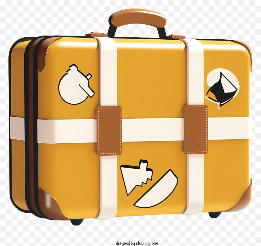 Желтый чемодан，дорожная сумка PNG