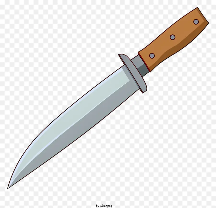 Нож，деревянная ручка PNG