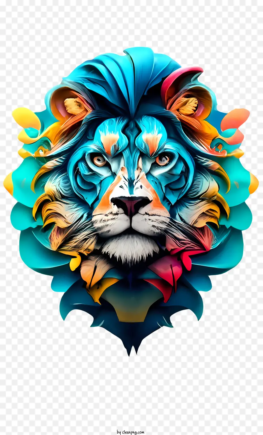 Синий 3d Lion，Лев PNG