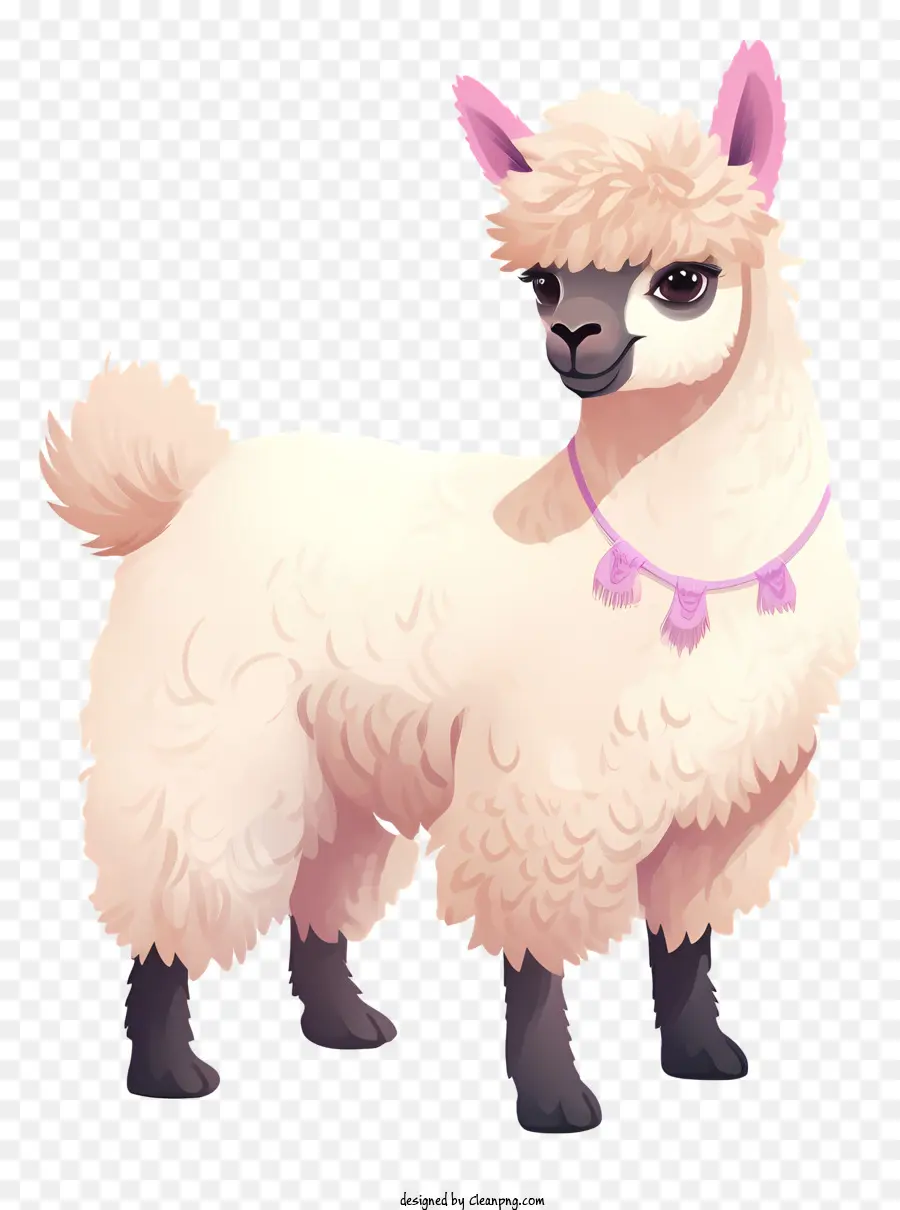 милые овцы，розовый воротник PNG