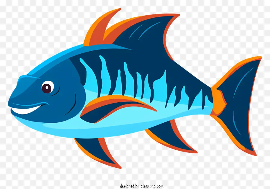 синяя рыба，оранжевый рыбы PNG