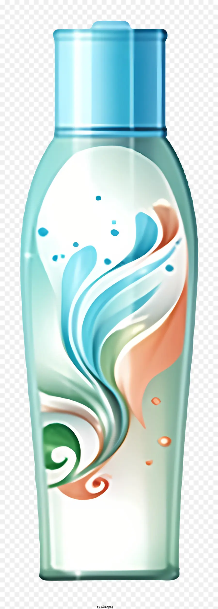 Голубая стеклянная бутылка，акварельный дизайн PNG