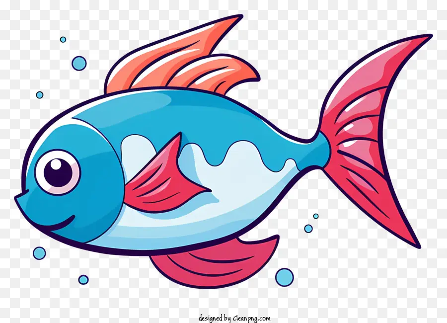 мультфильм рыбы，синяя и оранжевая цветовая схема PNG