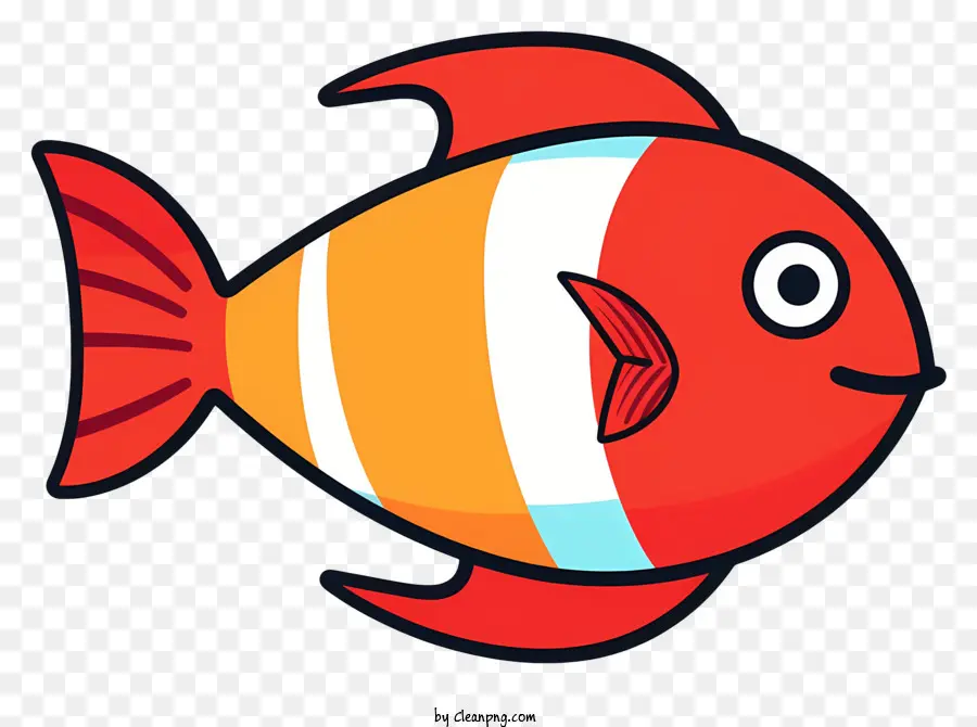 полосатая рыба，красно белая рыба PNG