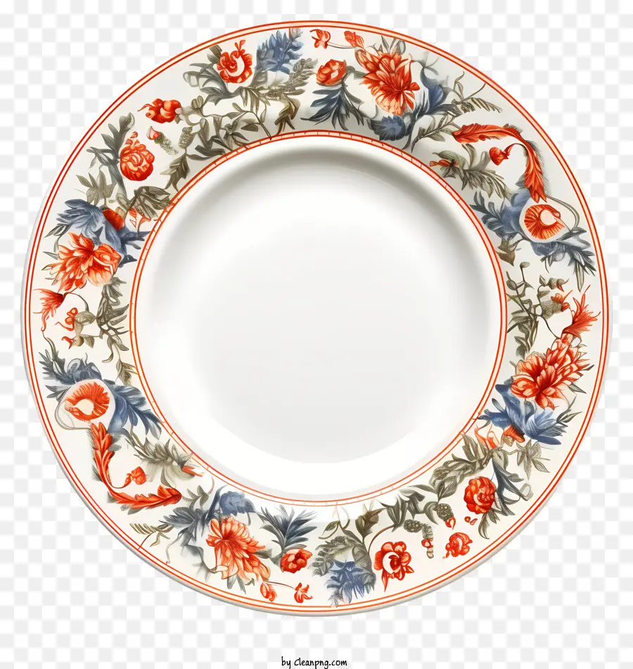 Дизайн тарелки，оранжевая и синяя тарелка PNG