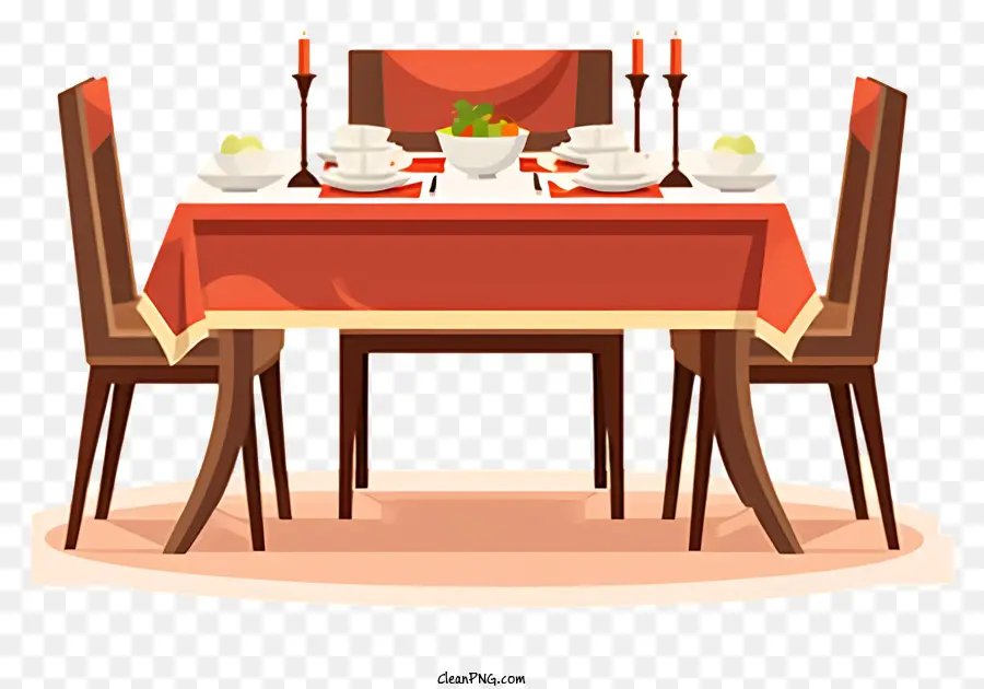 обеденный стол，стулья PNG