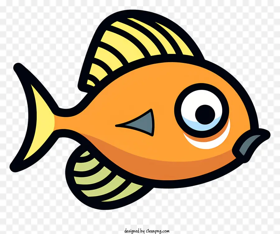 мультфильм рыбы，черный фон PNG
