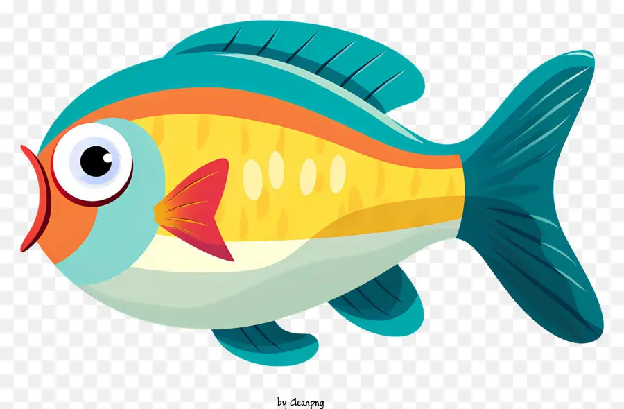 красочная рыба，Большой Рот PNG