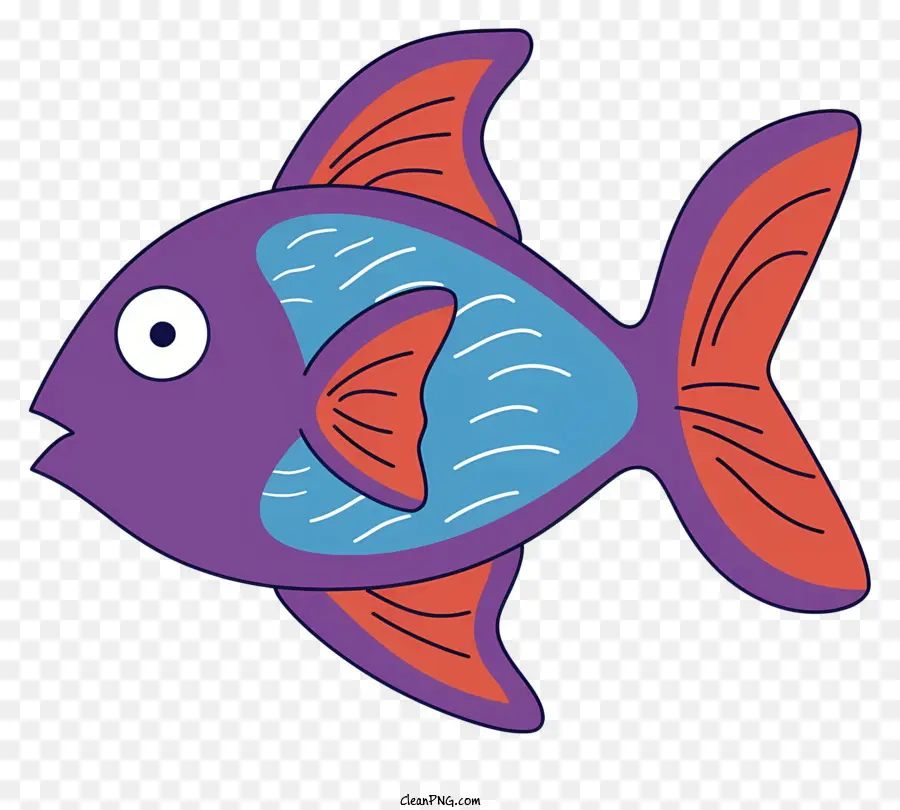 Рыбы，Ярко синий тело PNG