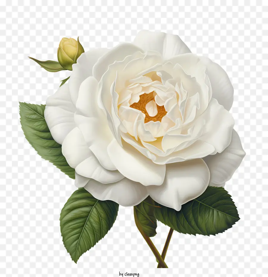 Белая розовая цветок，цветок PNG
