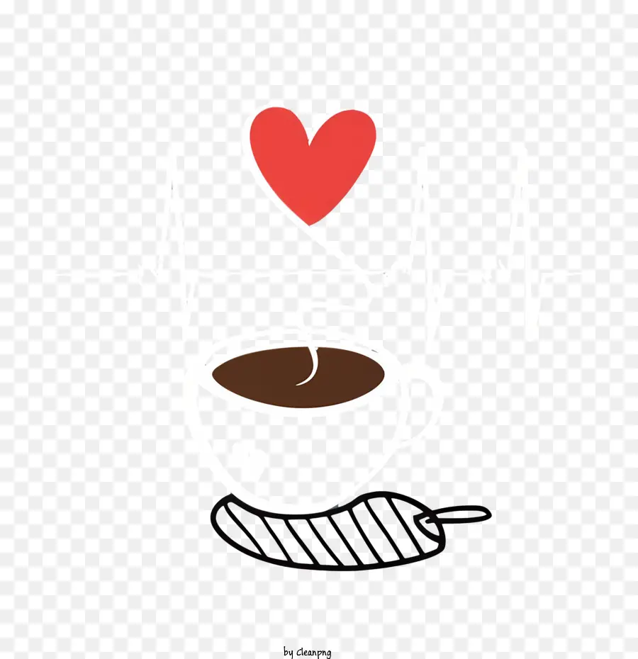 Кофейная чашка и знак сердца，кофе PNG