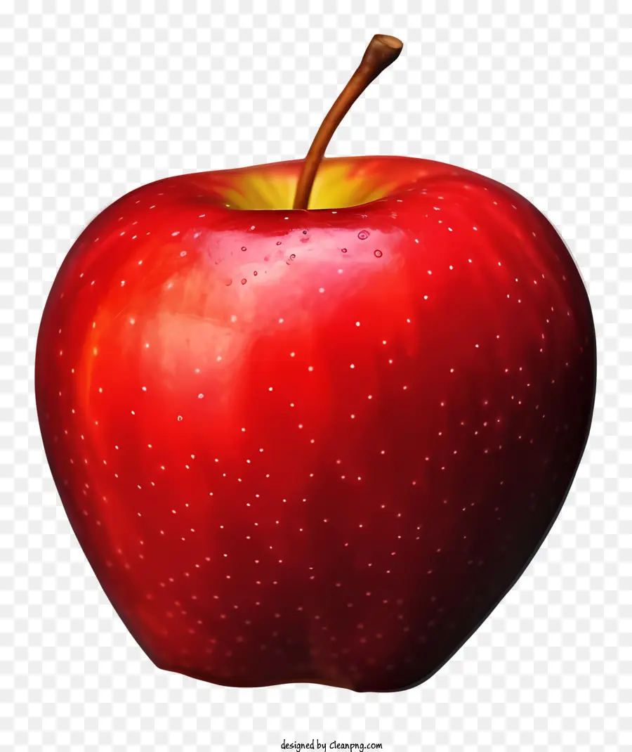 красное яблоко，стебель PNG