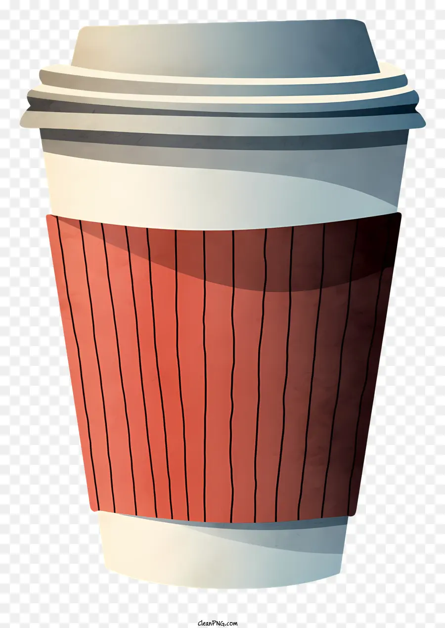 Красная кофейная чашка，Белый пластиковый рукав PNG