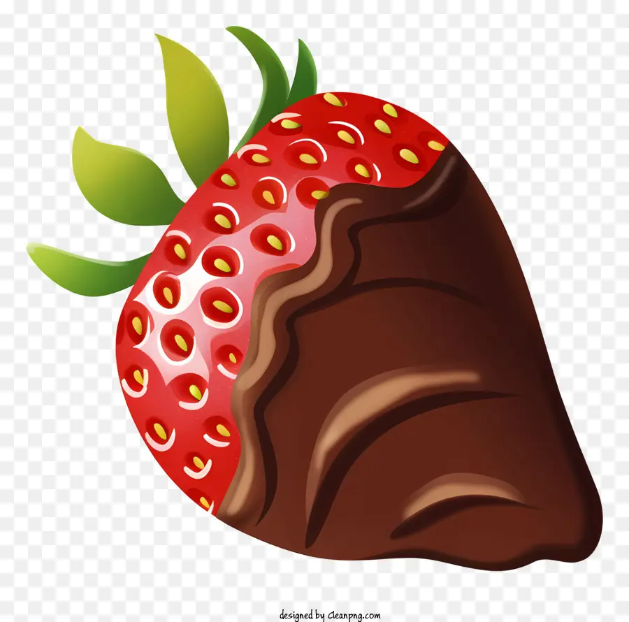 Шоколадная клубника，Сердце в форме клубники PNG