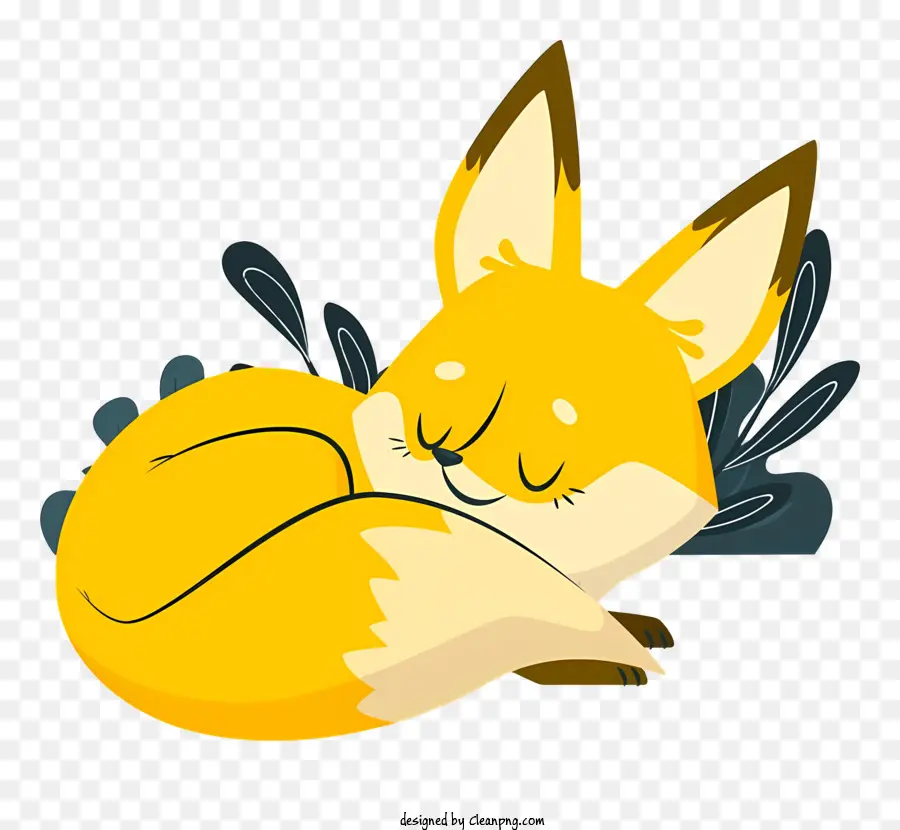 лиса спит，иллюстрации шаржа PNG