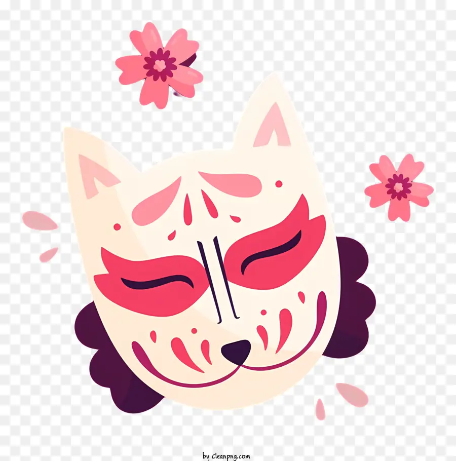 Кот с цветами，Улыбающийся кот PNG