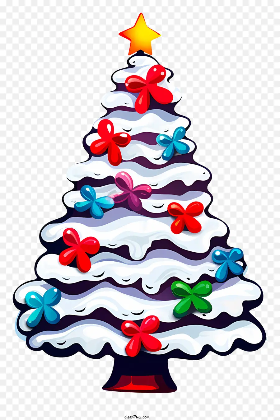 Рождественская елка，Белая глазурь PNG