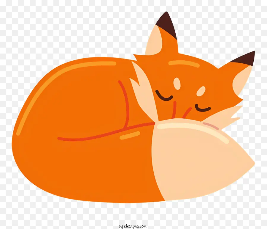 спит лиса，оранжевая лиса PNG