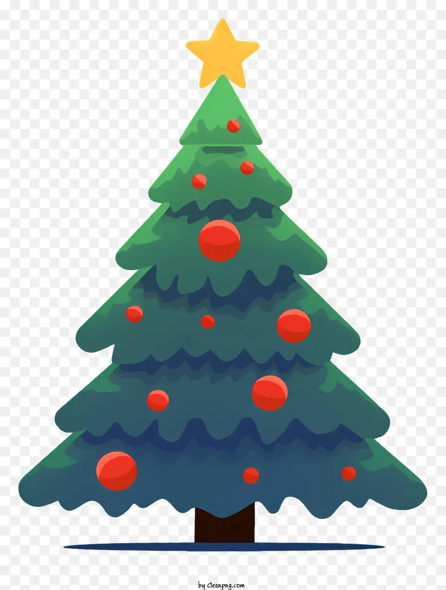 Рождественская елка，красные и зеленые безделушки PNG
