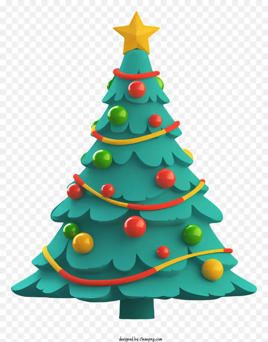 Рождественская елка，Звезда сверху PNG
