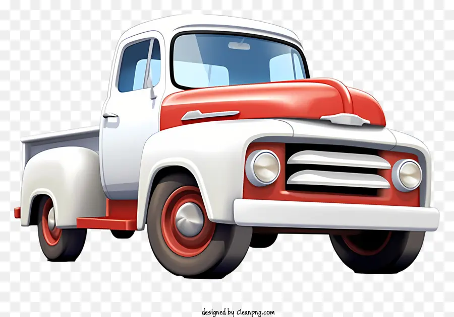 красный и белый грузовик，большой передний конец PNG