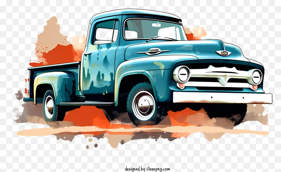 синий грузовик，логотип Форд PNG