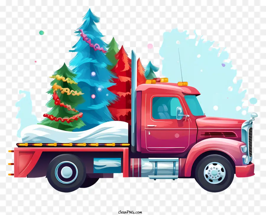 Рождественский грузовик，Снежный грузовик PNG