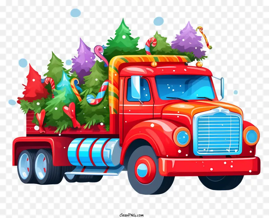 Рождественский грузовик，Christmas Decorations PNG