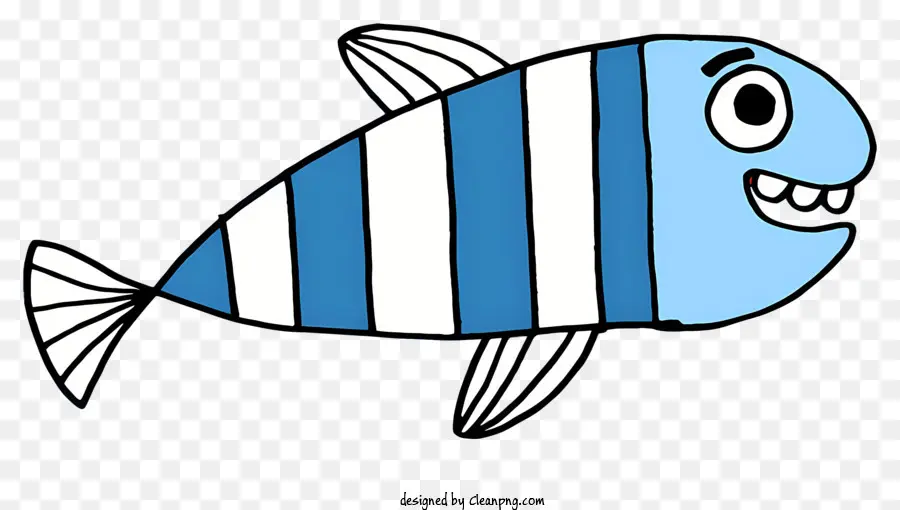 мультфильм рыбы，полосатая рыба PNG