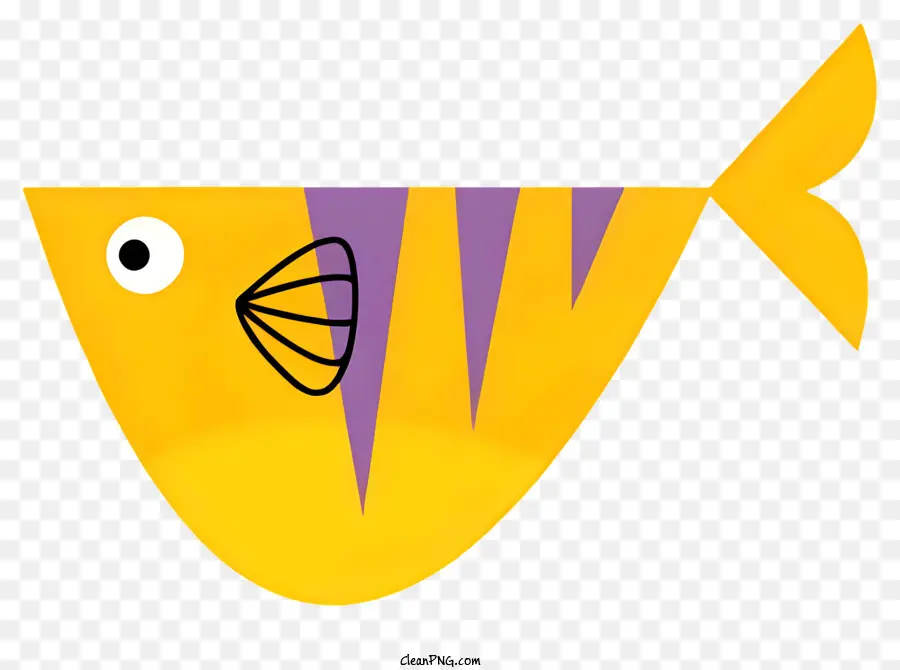 желтая рыба，фиолетовые плавники PNG