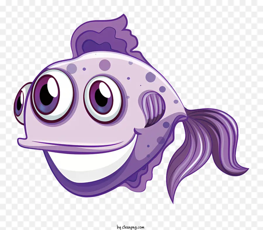 фиолетовый рыба，большие глаза PNG