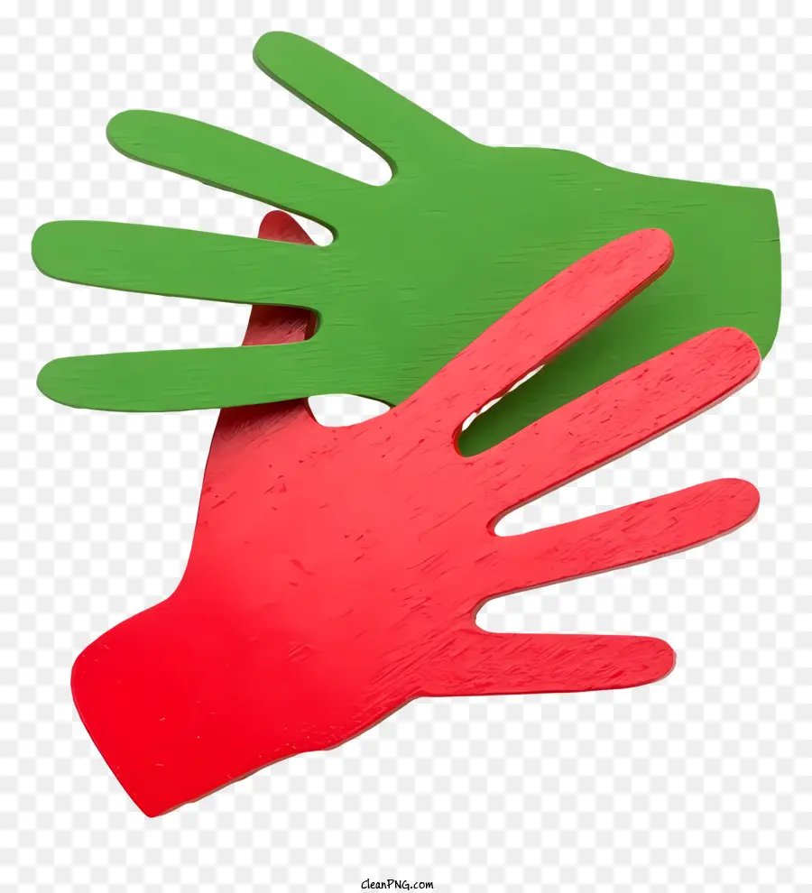 Руки Крутием，красные и зеленые руки PNG