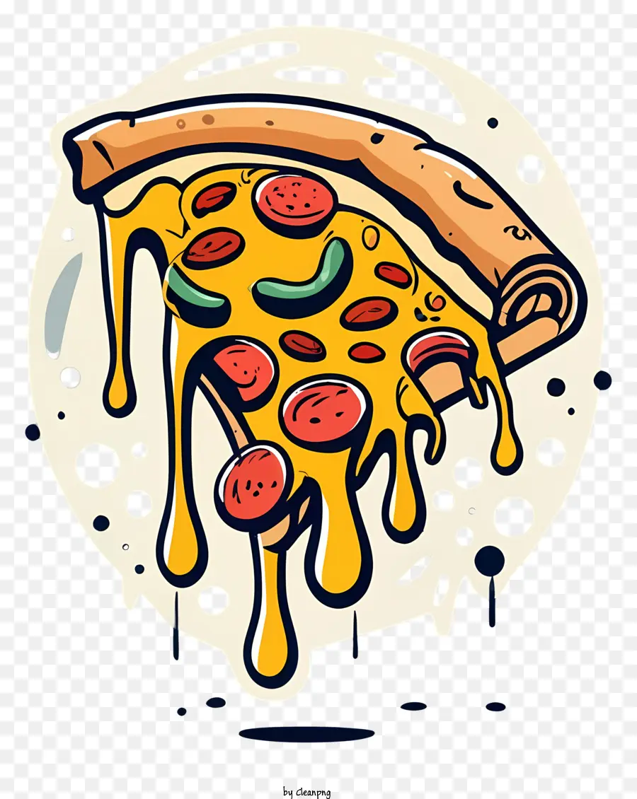 Мультфильм Пицца，капающий сыр PNG