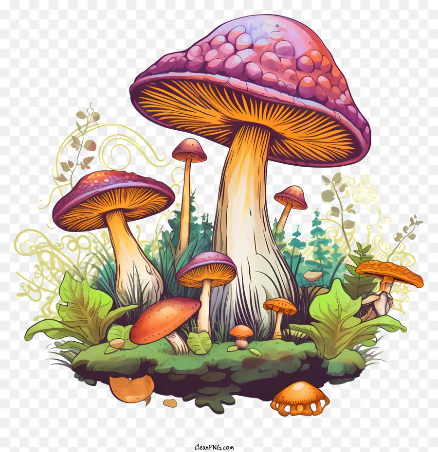 грибы，лес PNG