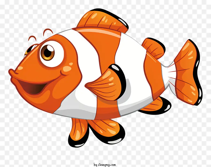 полосатая рыба，оранжевая и белая рыба PNG