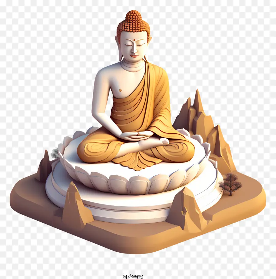 статуя золотого Будды，Позе лотоса PNG