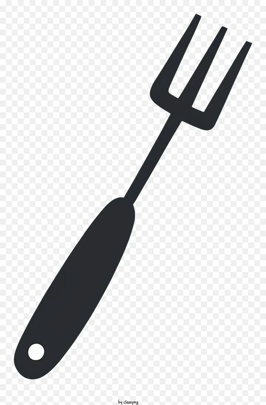Черная вилка，металлическая ручка PNG