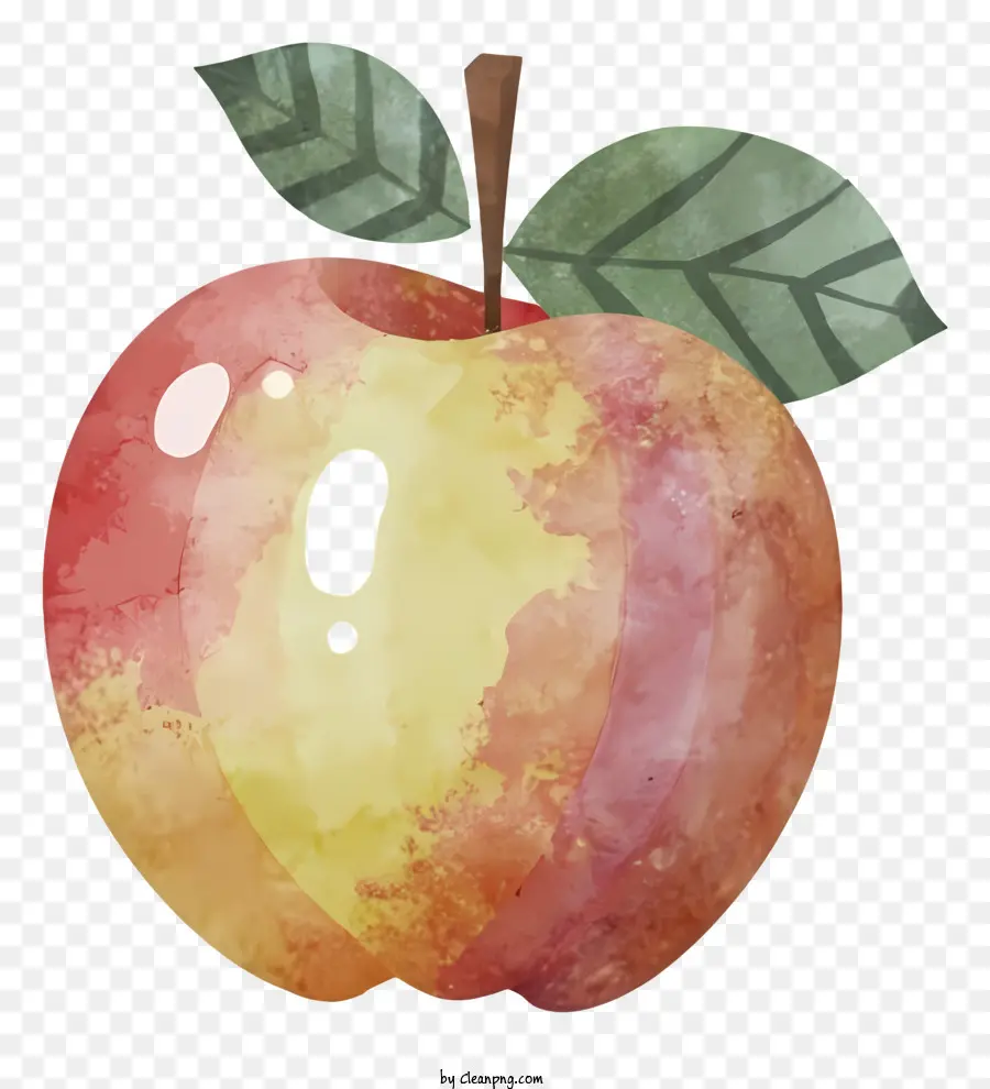 яблоко，акварельная живопись PNG