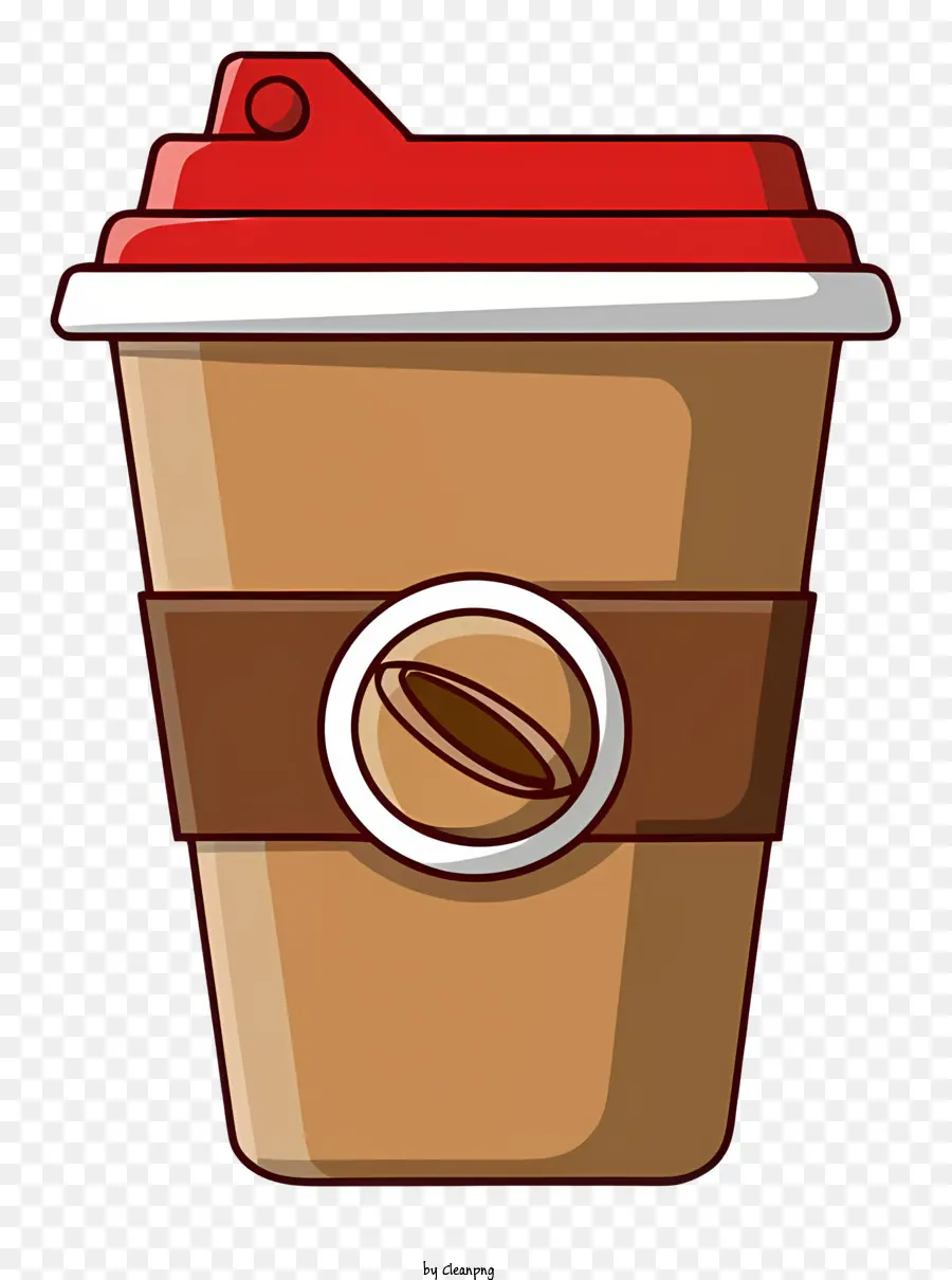 Чашка кофе，Красная пластиковая крышка PNG