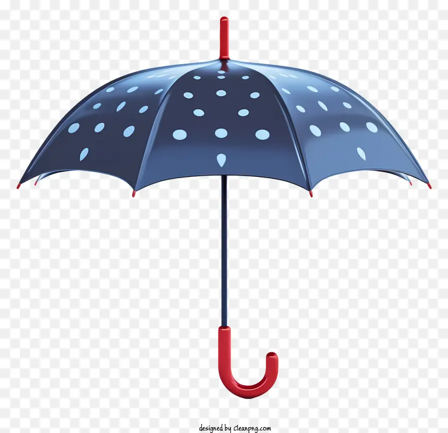 синий зонтик，Белые точки в горошек PNG