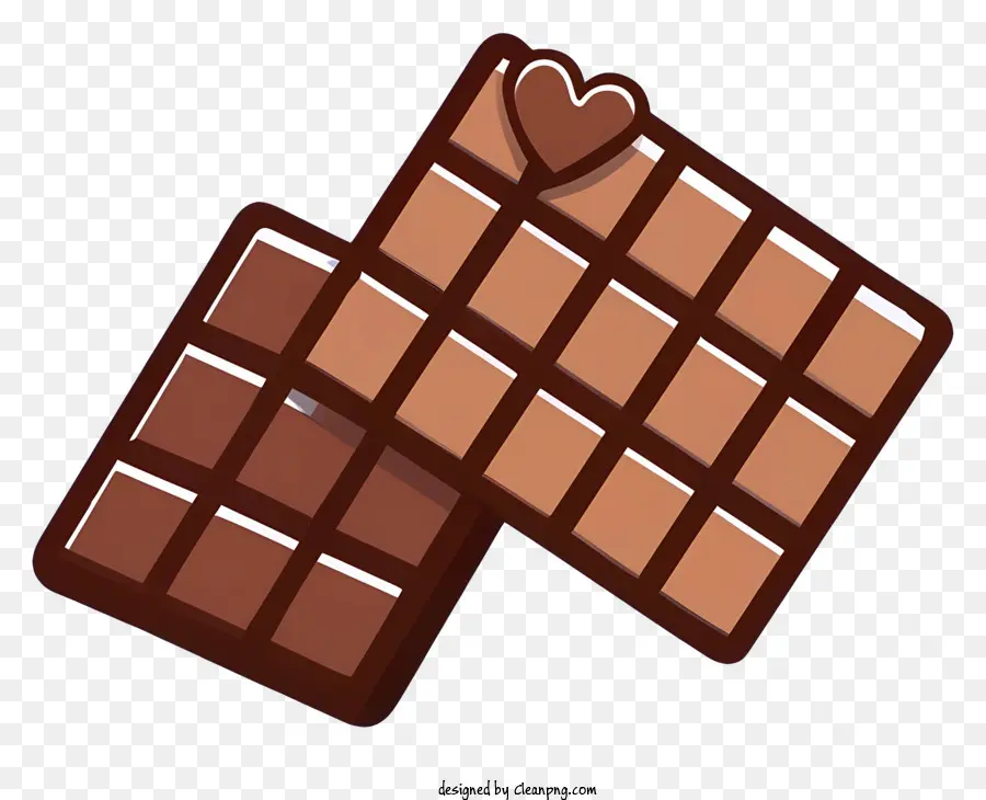 шоколадные плитки，Сердце в форме шоколада PNG