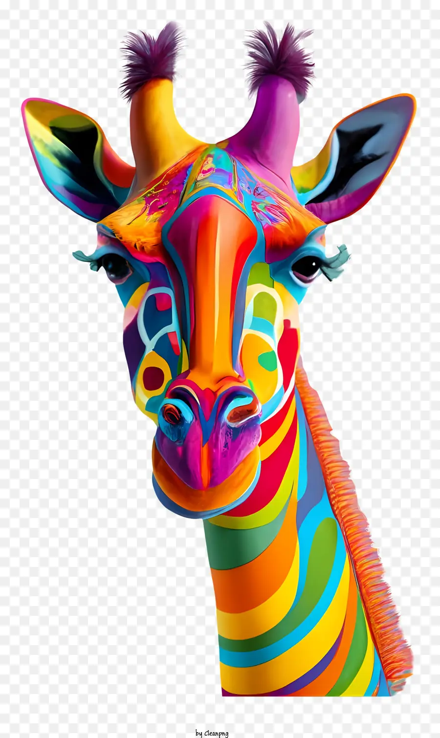 Жираф，красочный дизайн PNG