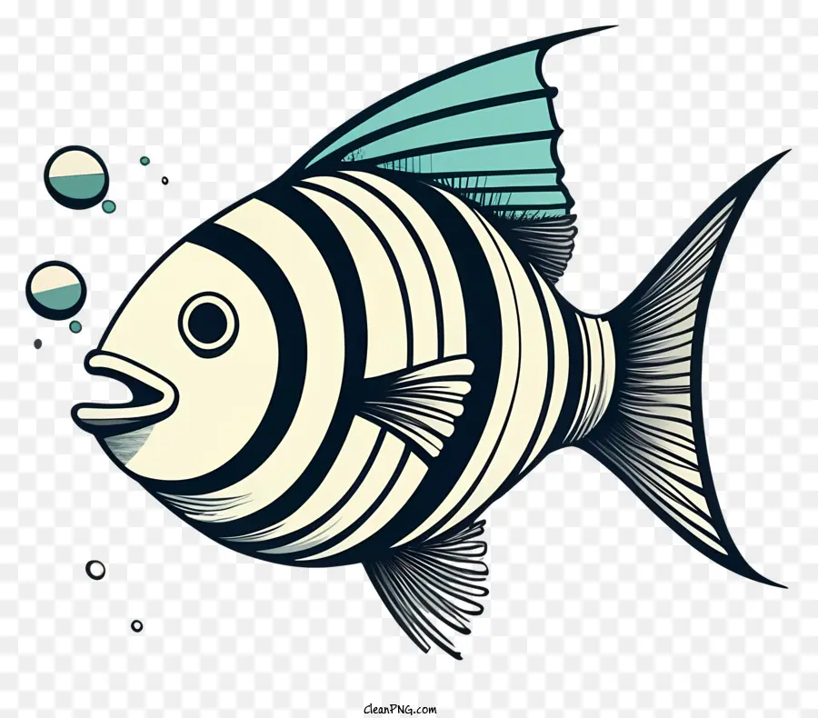 Рыбы，полосатый узор PNG