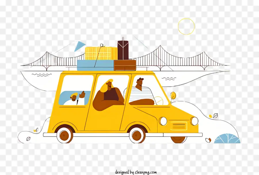 Желтое такси，Мост Золотые Ворота PNG