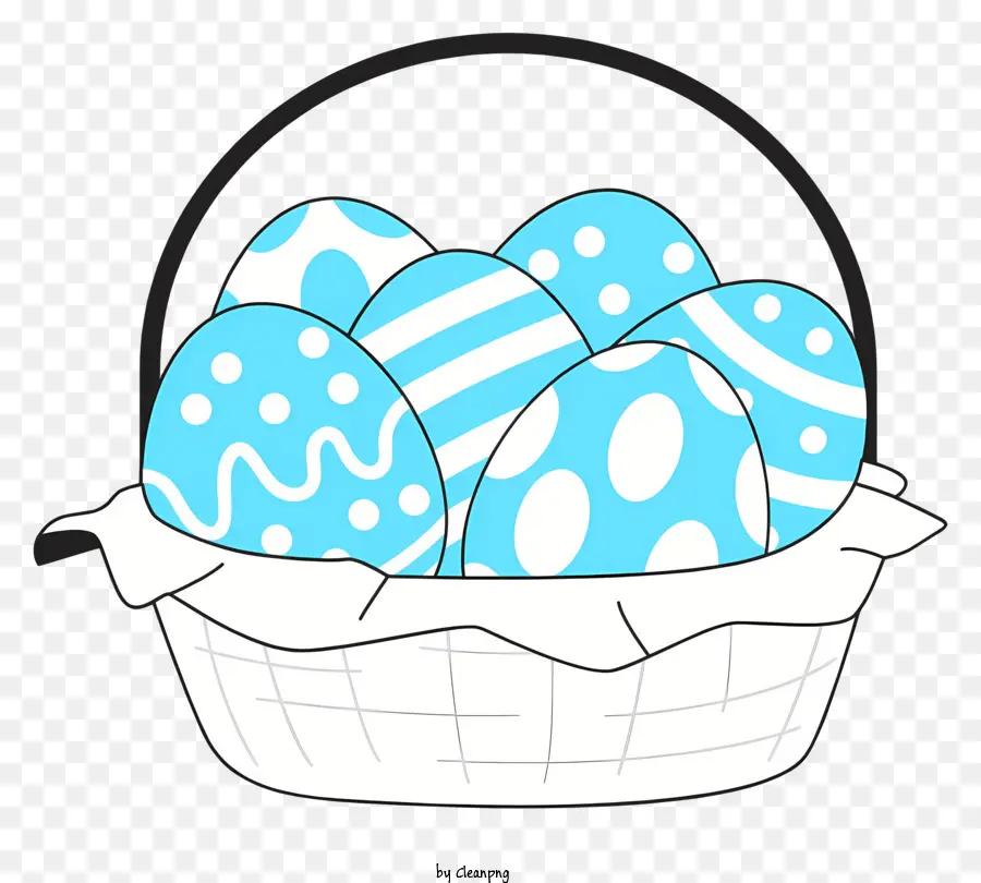 пасхальные яйца，тканая корзина PNG