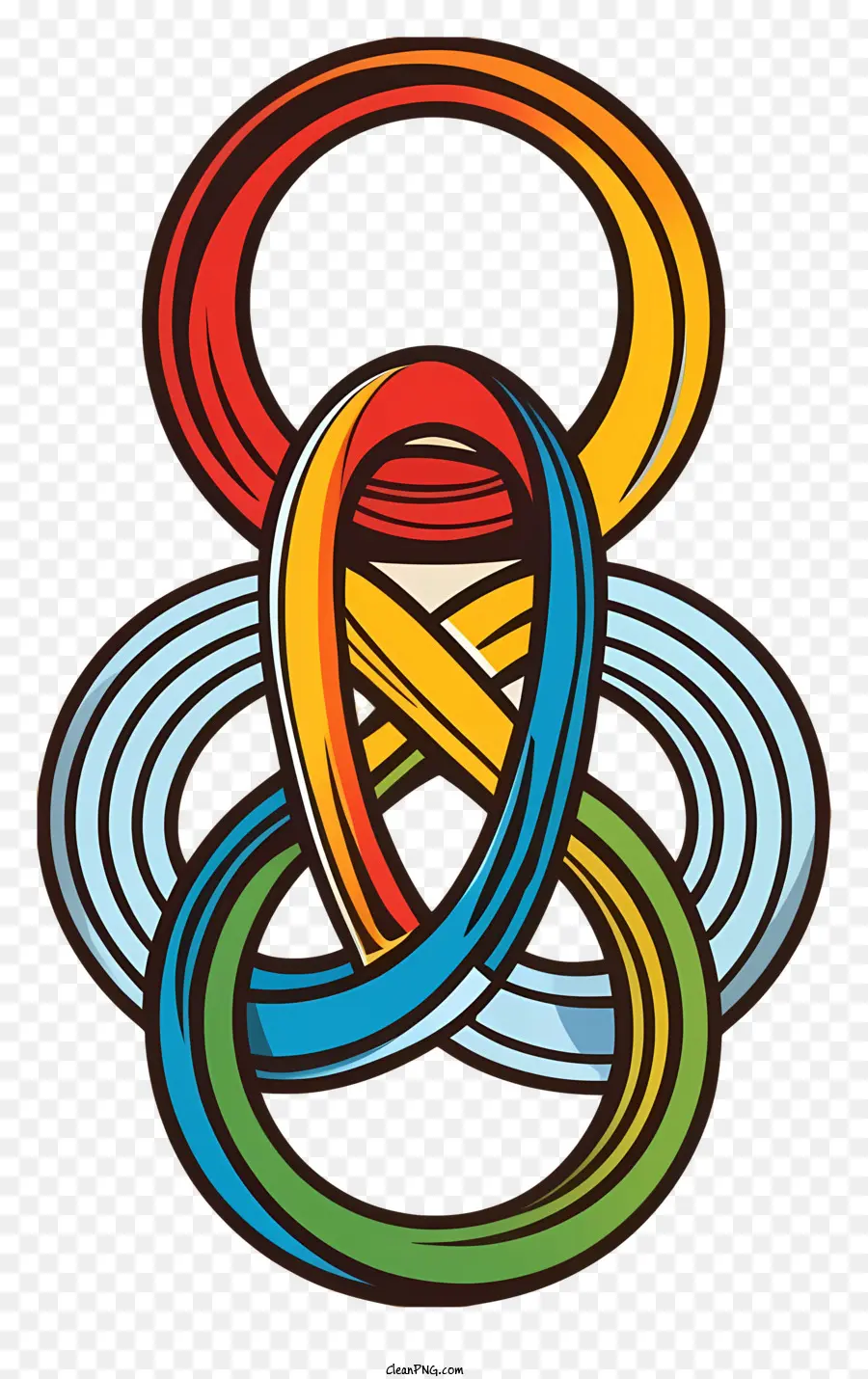 Олимпийские игры логотип，переплетенные цвета PNG