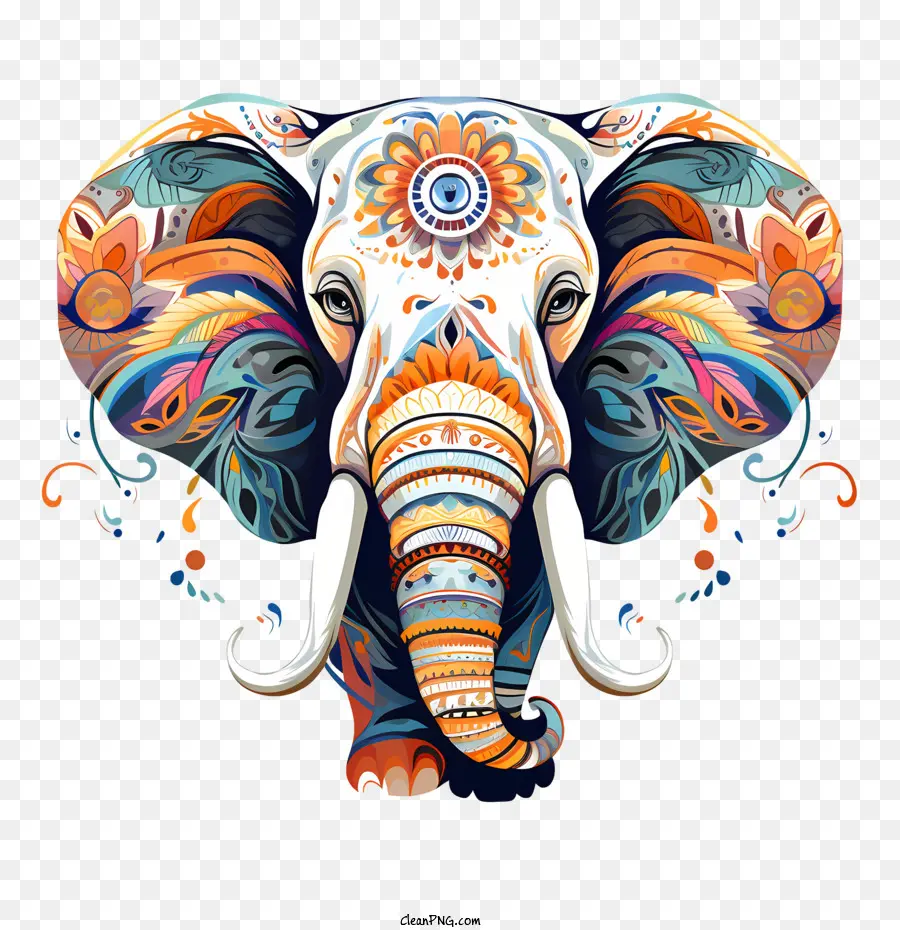 Слон，красочные PNG