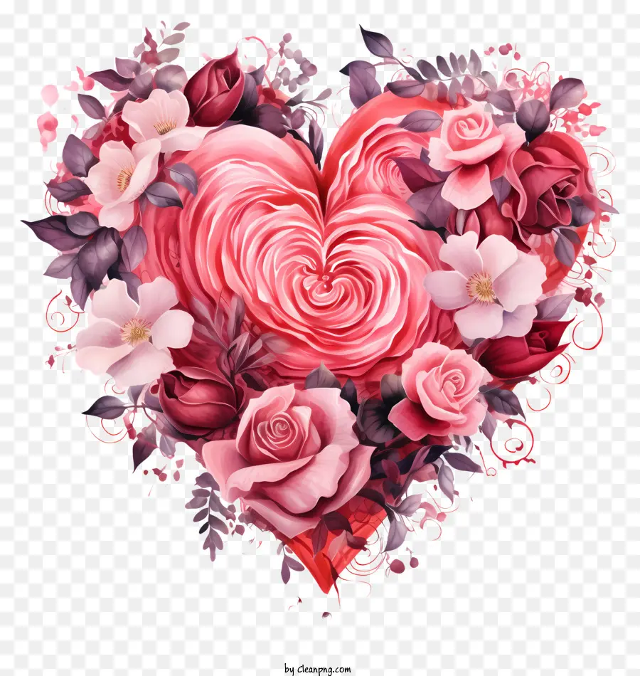 Heartshaped розы，Pink Rose Art PNG